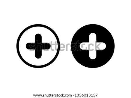 Plus Icon vector. Add icon. Addition sign. Medical Plus icon