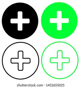 Plus Icon vector. Add plus illustration symbol. Addition sign.