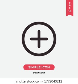 Plus Icon Vektor. Zeichen hinzufügen