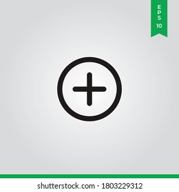 Plus icon vector. Add sign
