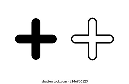 Plus icon vector. Add plus sign and symbol
