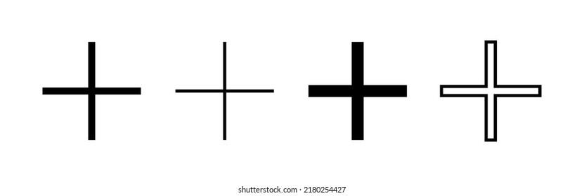 Plus icon vector. Add plus sign and symbol