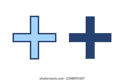 Plus icon vector. Add plus sign and symbol