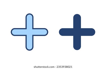 Plus icon vector. Add plus sign and symbol