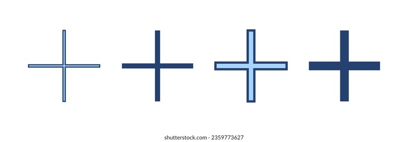 Plus icon vector. Add plus sign and symbol
