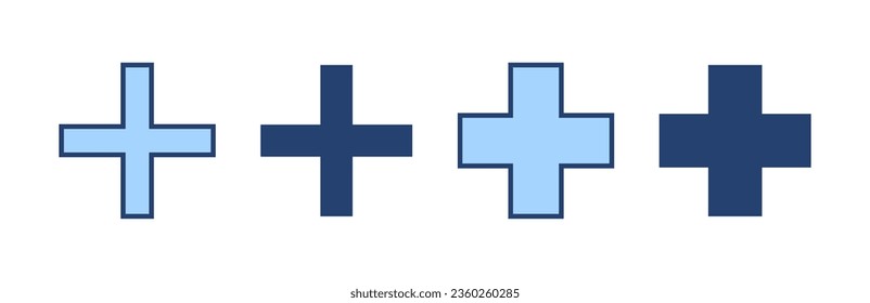 Más vector de icono. Añadir signo más y símbolo
