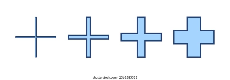 Plus icon vector. Add plus sign and symbol