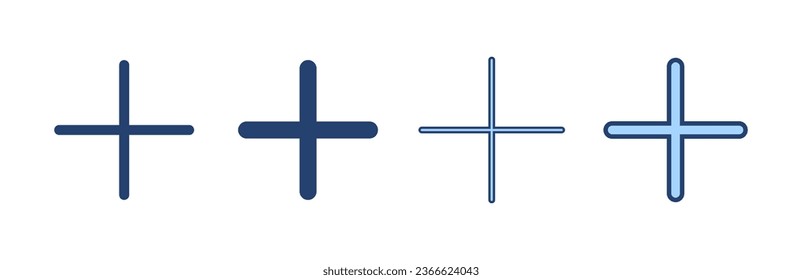 Plus icon vector. Add plus sign and symbol