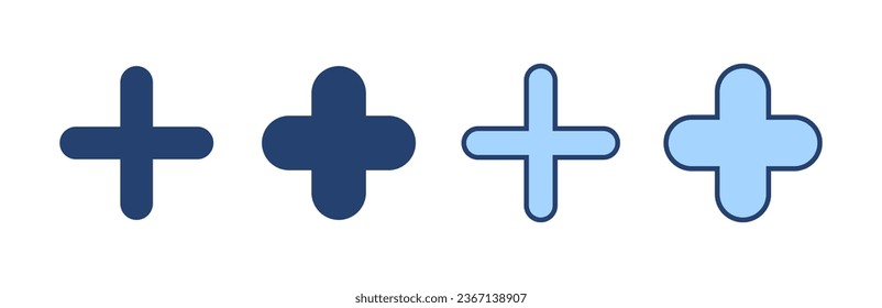 Plus icon vector. Add plus sign and symbol