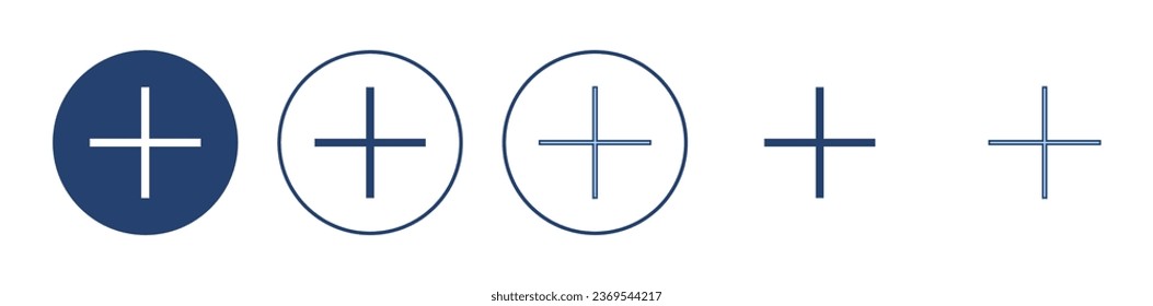 Plus icon vector. Add plus sign and symbol