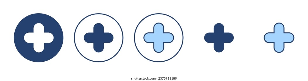 Plus icon vector. Add plus sign and symbol