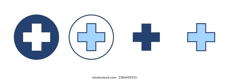 Plus icon vector. Add plus sign and symbol