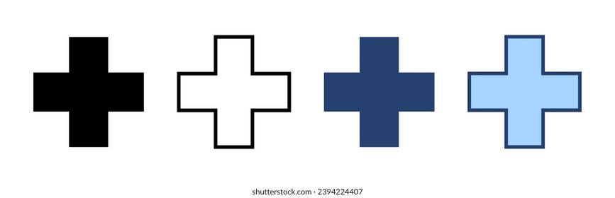 Plus icon vector. Add plus sign and symbol