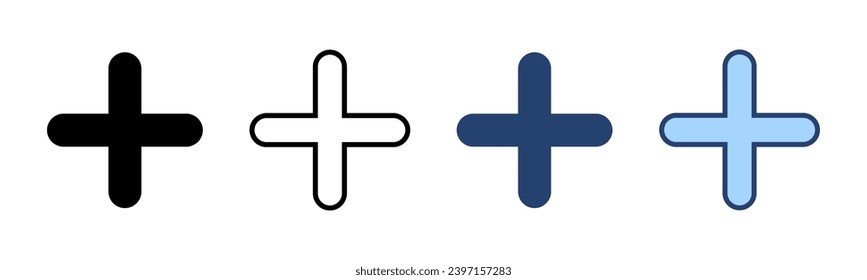 Plus icon vector. Add plus sign and symbol