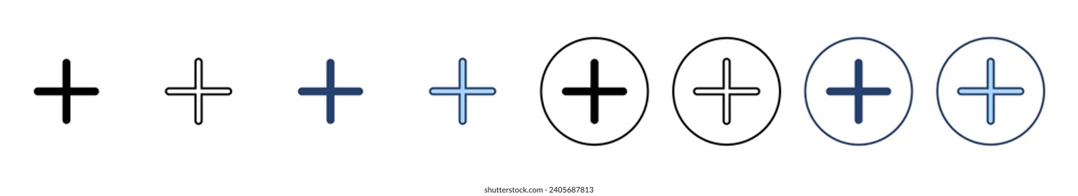 Plus icon vector. Add plus sign and symbol
