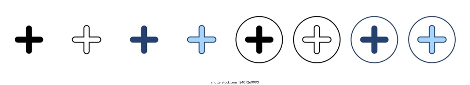 Plus icon vector. Add plus sign and symbol