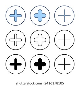 Plus icon vector. Add plus sign and symbol
