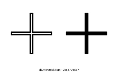 Plus icon vector. Add plus sign and symbol