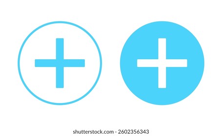 Plus icon vector. Add plus sign and symbol
