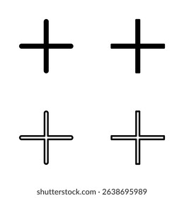Plus icon vector. Add plus sign and symbol