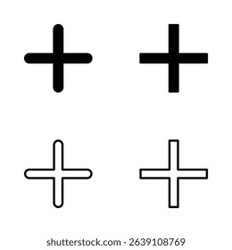 Plus icon vector. Add plus sign and symbol