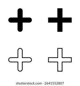 Plus icon vector. Add plus sign and symbol