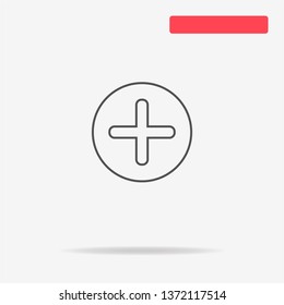 Plus icon. Vector concept illustration for design.