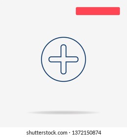 Plus icon. Vector concept illustration for design.