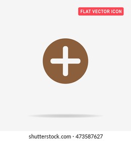 Plus icon. Vector concept illustration for design.