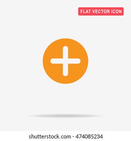 Plus icon. Vector concept illustration for design.