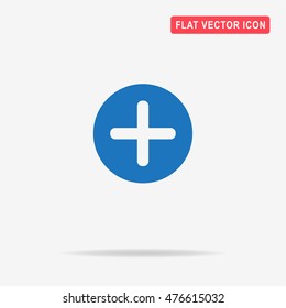 Plus icon. Vector concept illustration for design.