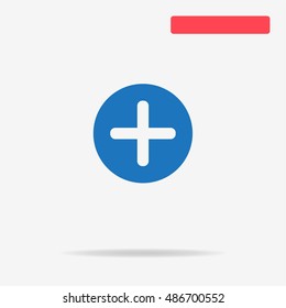 Plus icon. Vector concept illustration for design.