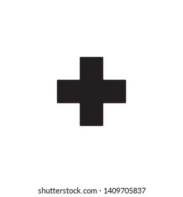 Plus icon vector. Flat design style on white background.