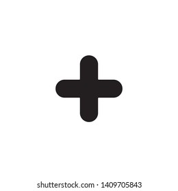 Plus icon vector. Flat design style on white background.
