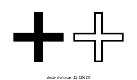 Plus Icon vector illustration. Add plus sign and symbol