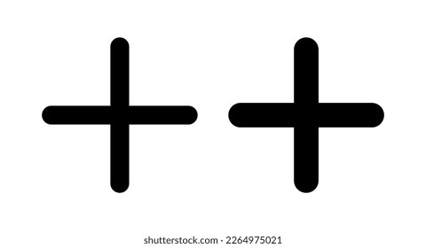 Plus Symbol, Vektorgrafik. Hinzufügen von Pluszeichen und Symbol