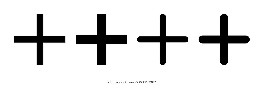 Plus Symbol, Vektorgrafik. Hinzufügen von Pluszeichen und Symbol