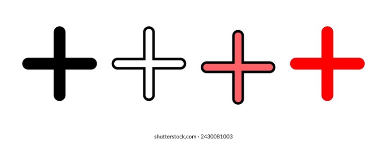 Plus Icon vector illustration. Add plus sign and symbol