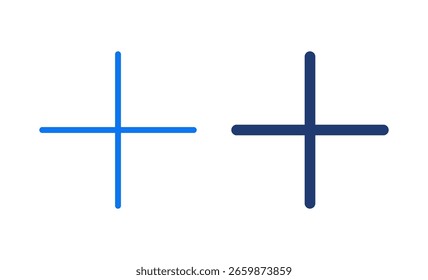 Más Ilustración vectorial de iconos. Añadir signo más y símbolo