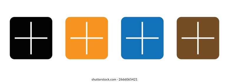 Más Ilustración vectorial de iconos. Añada el signo más y el símbolo .Ilustración vectorial . en eps 10.