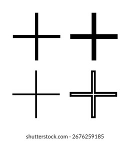 Más Ilustración vectorial de iconos. Añadir signo más y símbolo