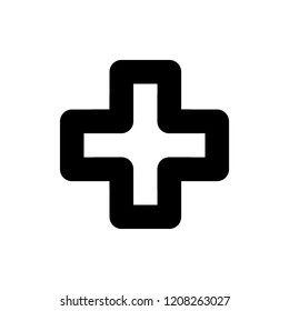 Plus icon, vector illustration. Flat design style. Vector plus icon illustration isolated on white background, plus icon Eps10. plus icons graphic design vector symbols.