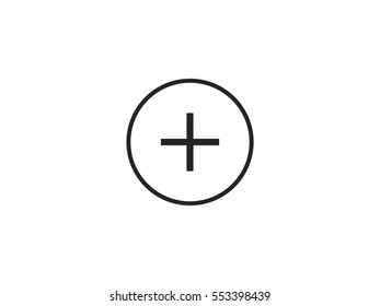 Plus icon vector illustration on white background
