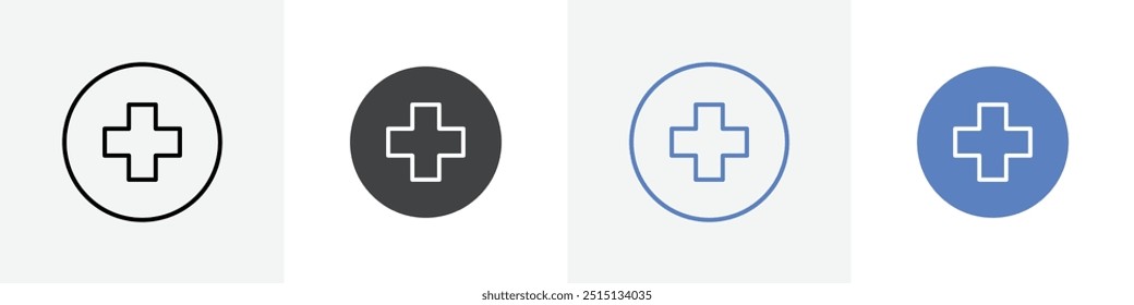 plus icon vector set use for web ui or app