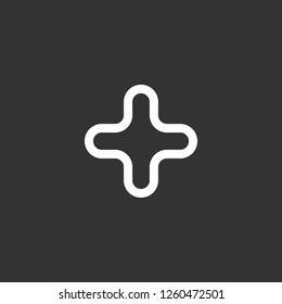 plus icon vector. plus sign on black background. plus icon for web and app