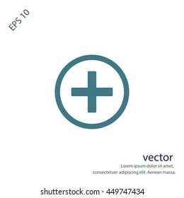 Plus icon, web design element