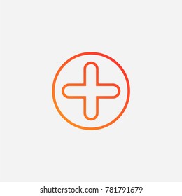 Plus icon.gradient illustration isolated vector sign symbol