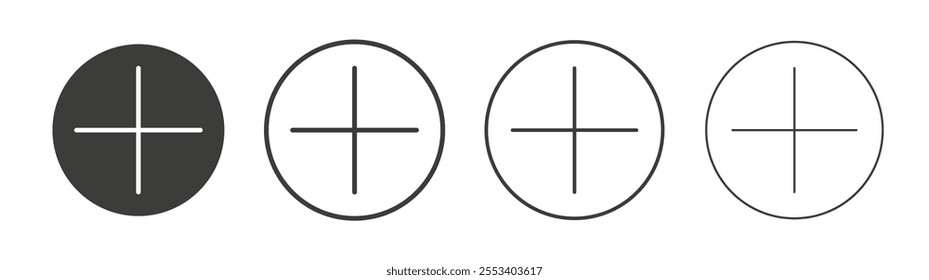 Plus icons collection. vector set in black color