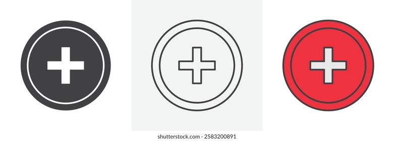 Plus icons pack for website designs