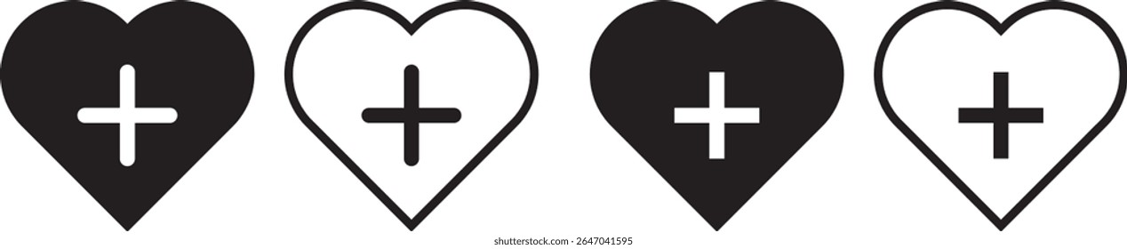 Plus Icons se. Add plus sign and symbol ,Add, plus icon,geometric symbols for math, Zoom icon, Vector illustration.
